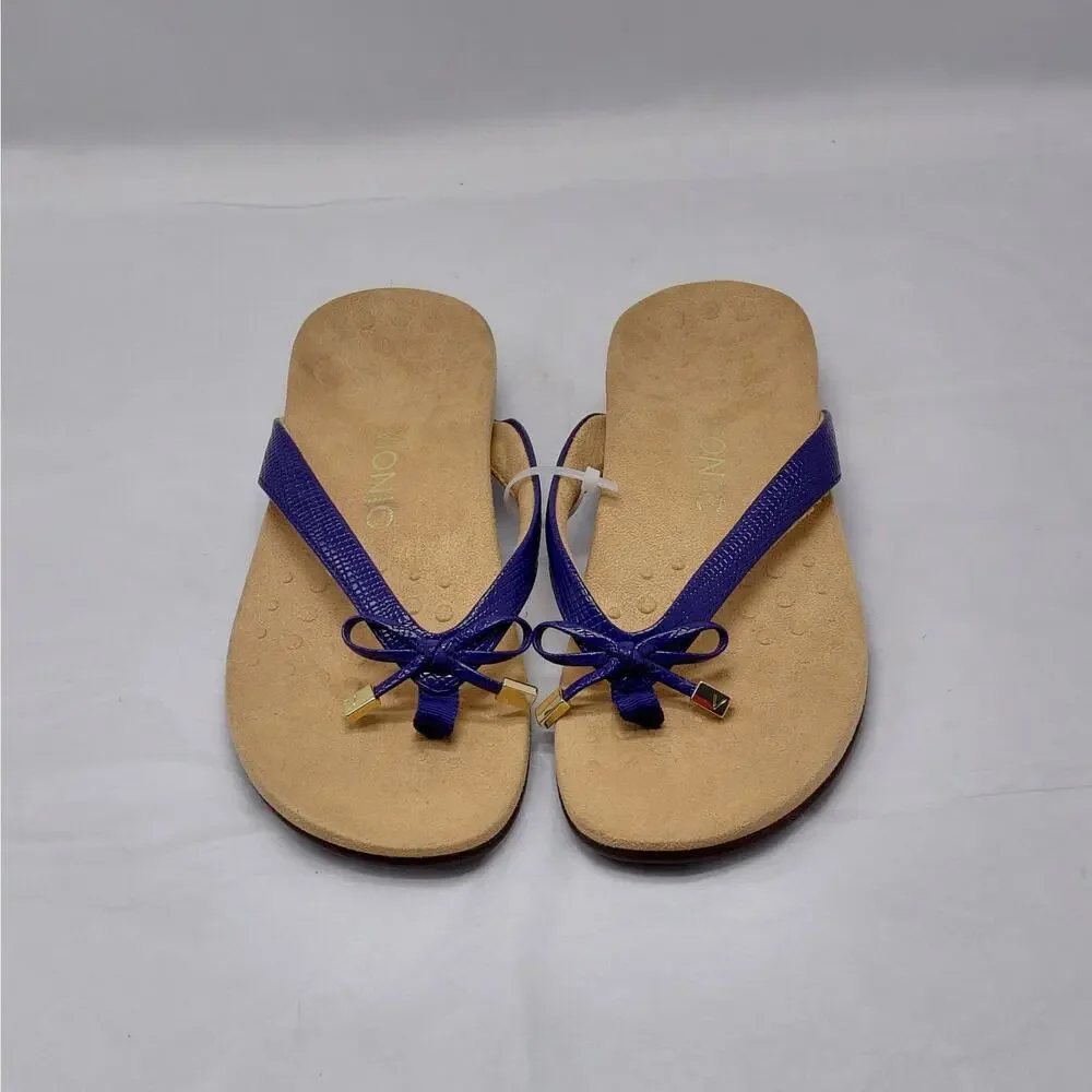 Vionic Womens Flip Flop Thong Sandals Sz 6 Purple Comfort Summer Vacation Shoes